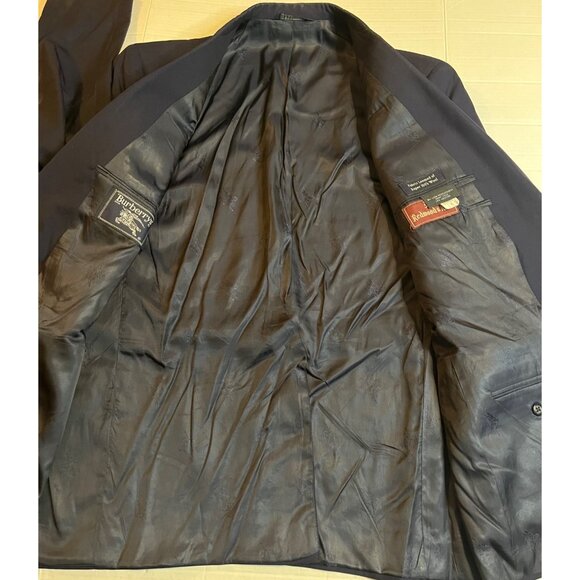 VTG Burberrys Mens Blazer Navy 100% Wool Made In USA Size 44R gold buttons - Picture 6 of 16